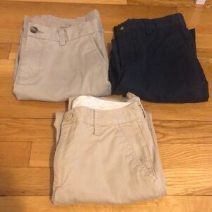 3 pairs of boys size 14 khaki pants. Vineyard &vines and gap